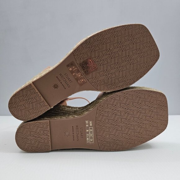 Stuart Weitzman Braida Max Wedge Womens 7 Tan Leather Espadrille Sandal NEW - Picture 12 of 14